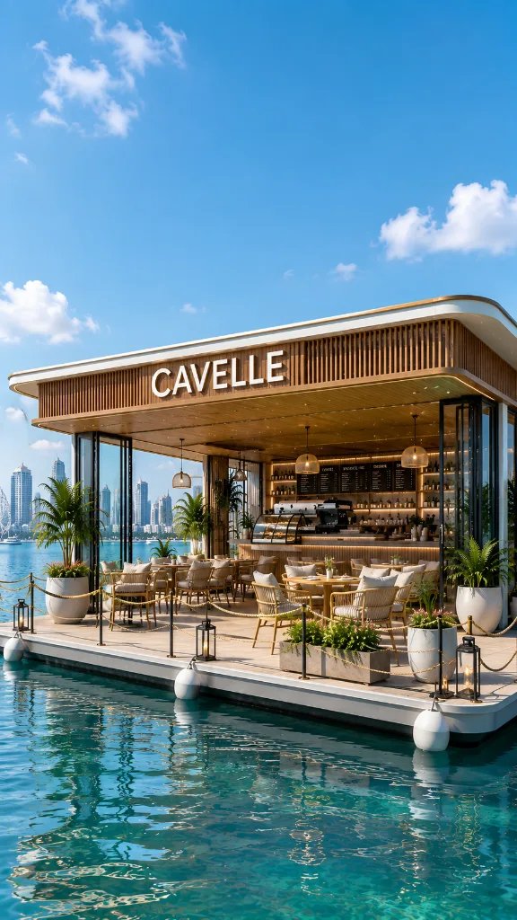Cavelle floating coffee lounge on the water